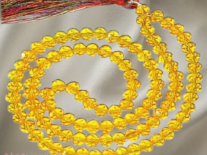 Natural Diamond Cut Citrine Mala